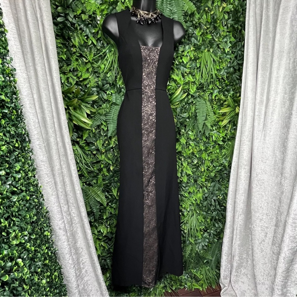 BCBGMAXAZRIA Elegant Black and Brown Evening Gown sz 0